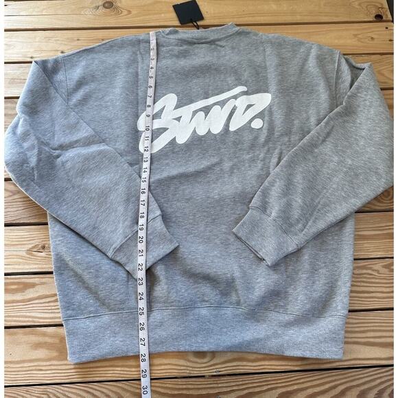 NWT Pull & Bear Stwd Logo Sweatshirt Size Large Men’s Gray Pullover - Picture 7 of 9